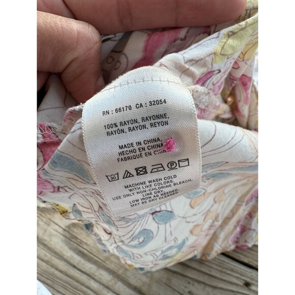 Maeve Anthropologie Laiken Floral V-Neck Blouse Top Women Size 2 Long Sleeve - Picture 7 of 7